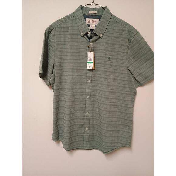 Original Penguin Heritage  Button Down Slim Fit Shirt- #327 Duck Green /Large - Picture 1 of 6